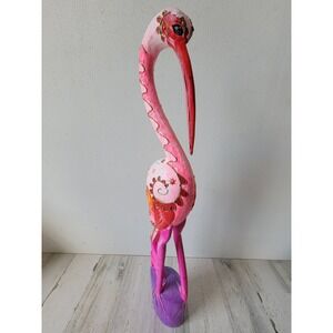 Vintage flamingo bird pink unique wooden pattern summer home decor